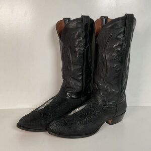 Nocona Exotic Stingray Cowboy Boots 9 D USA Black